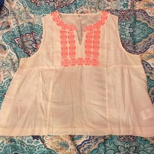 Gauze Embroidered Tank Top